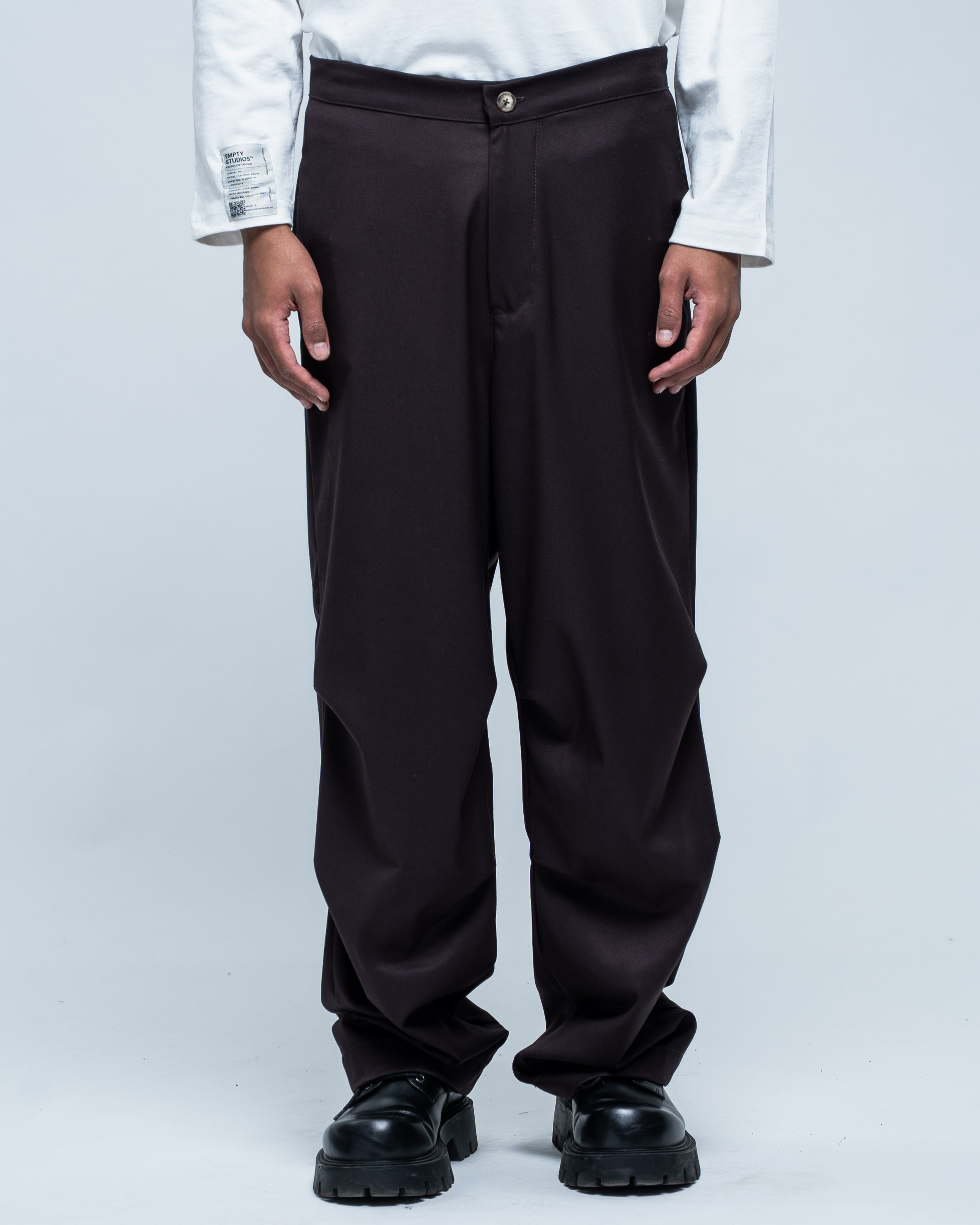 Pantalon large classique marron