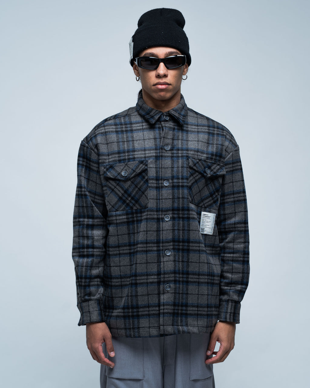 Flannel Overshirt Grey and Black