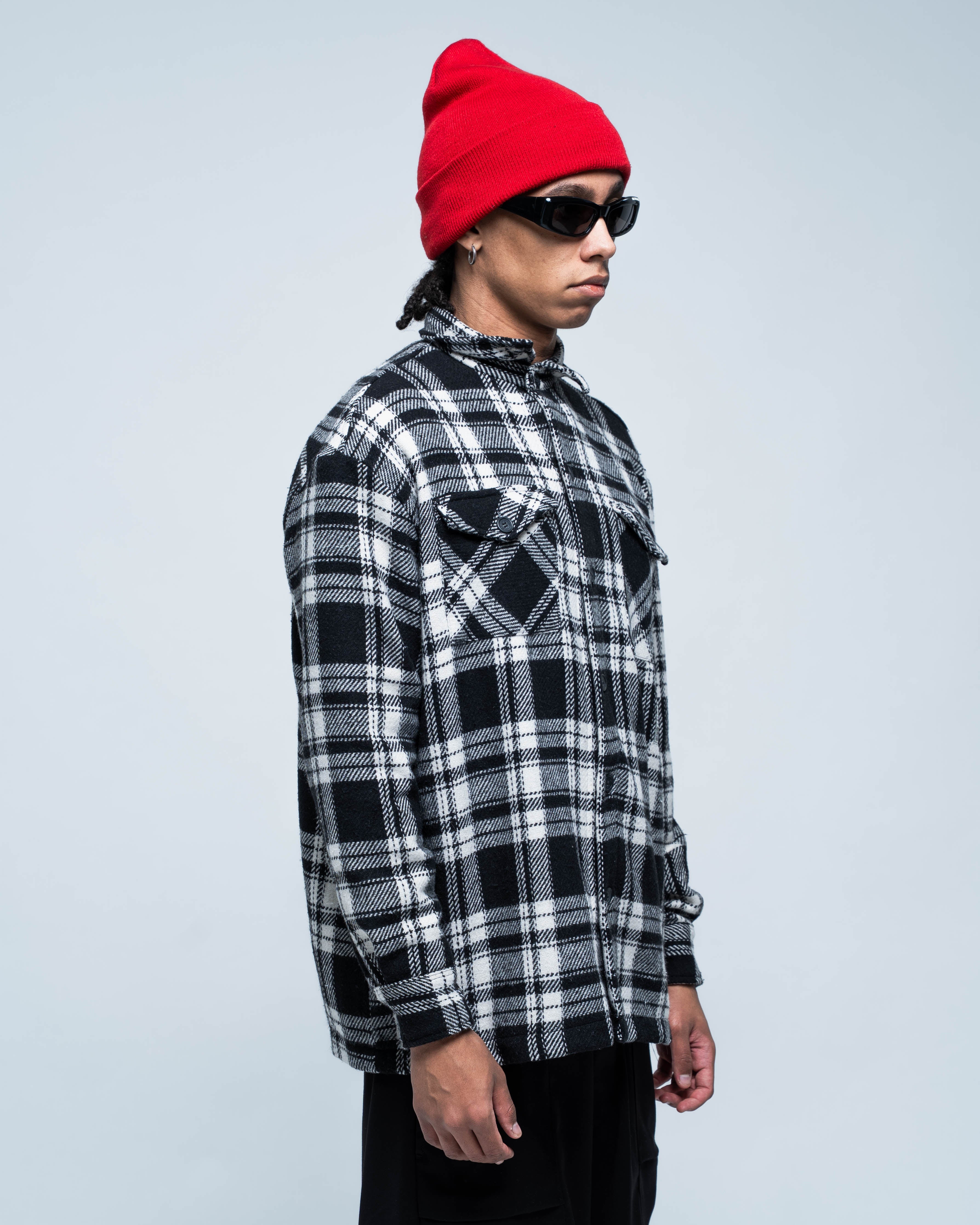 Flannel Overshirt Black and White
