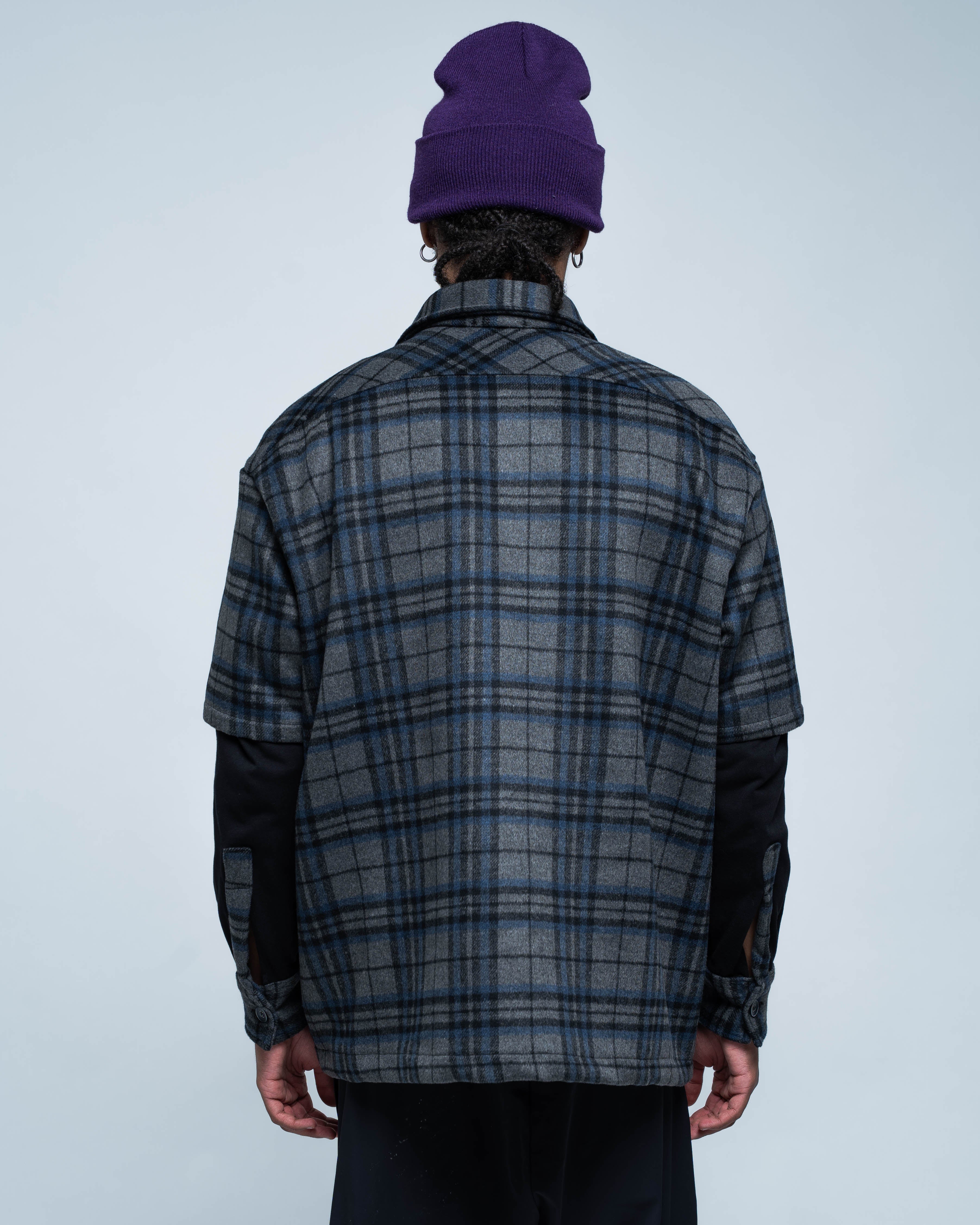 Camicia Grid Flannel 01 Grey and Balck