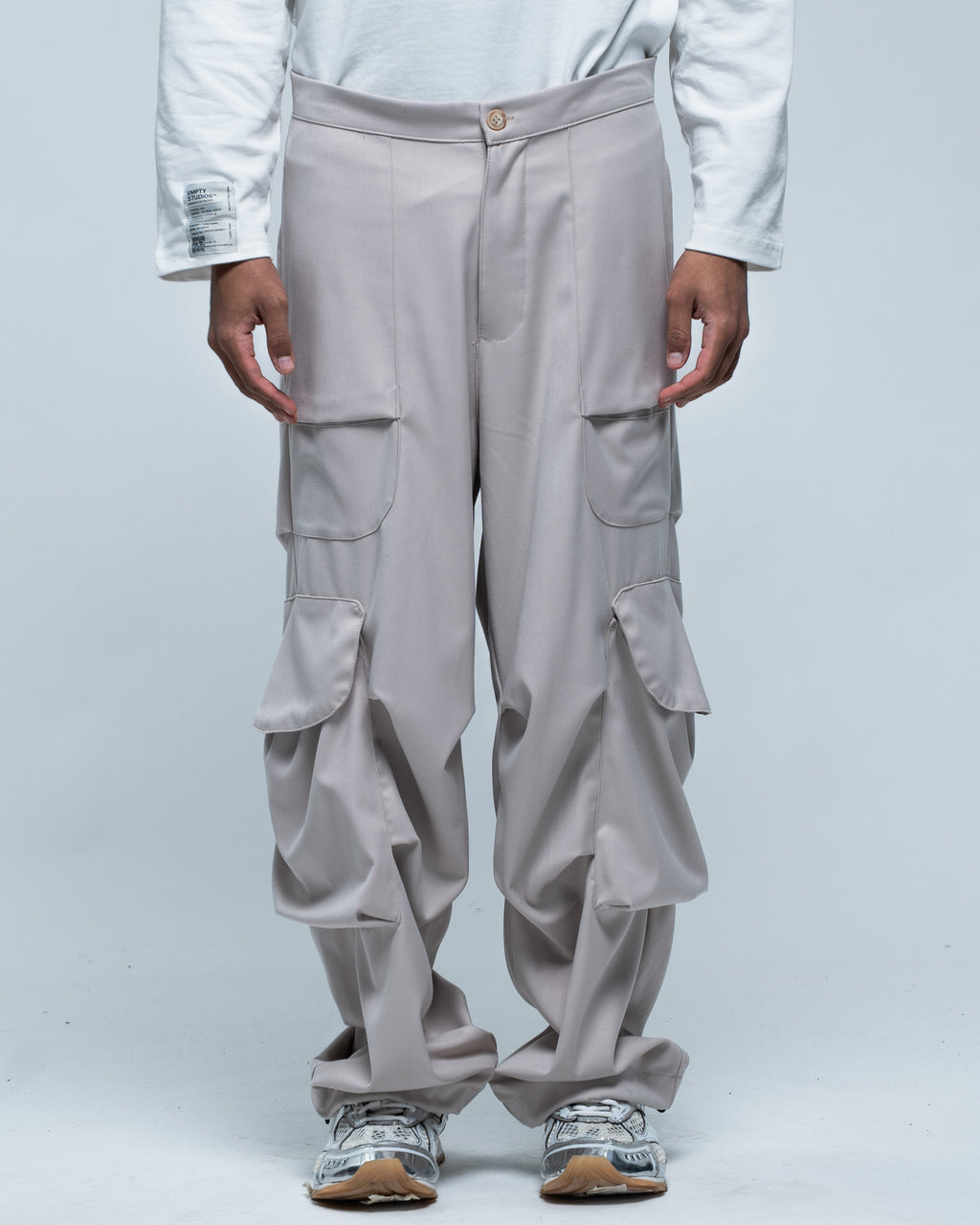 Cargo large en coton beige