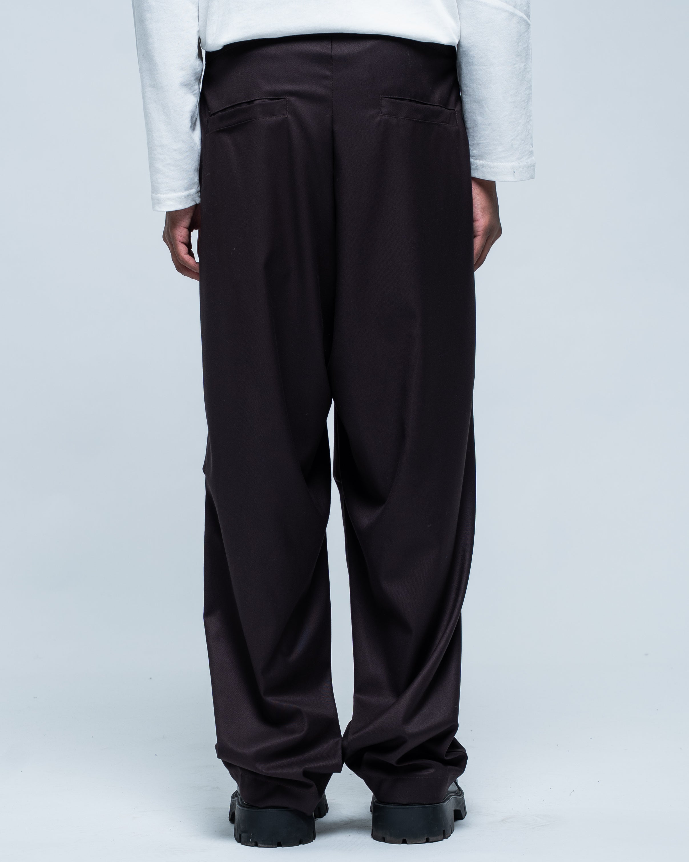 Pantalon large classique marron