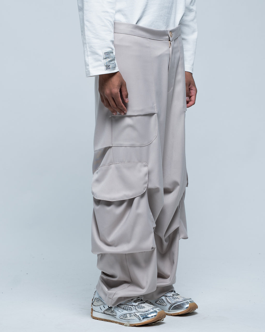 Cargo large en coton beige