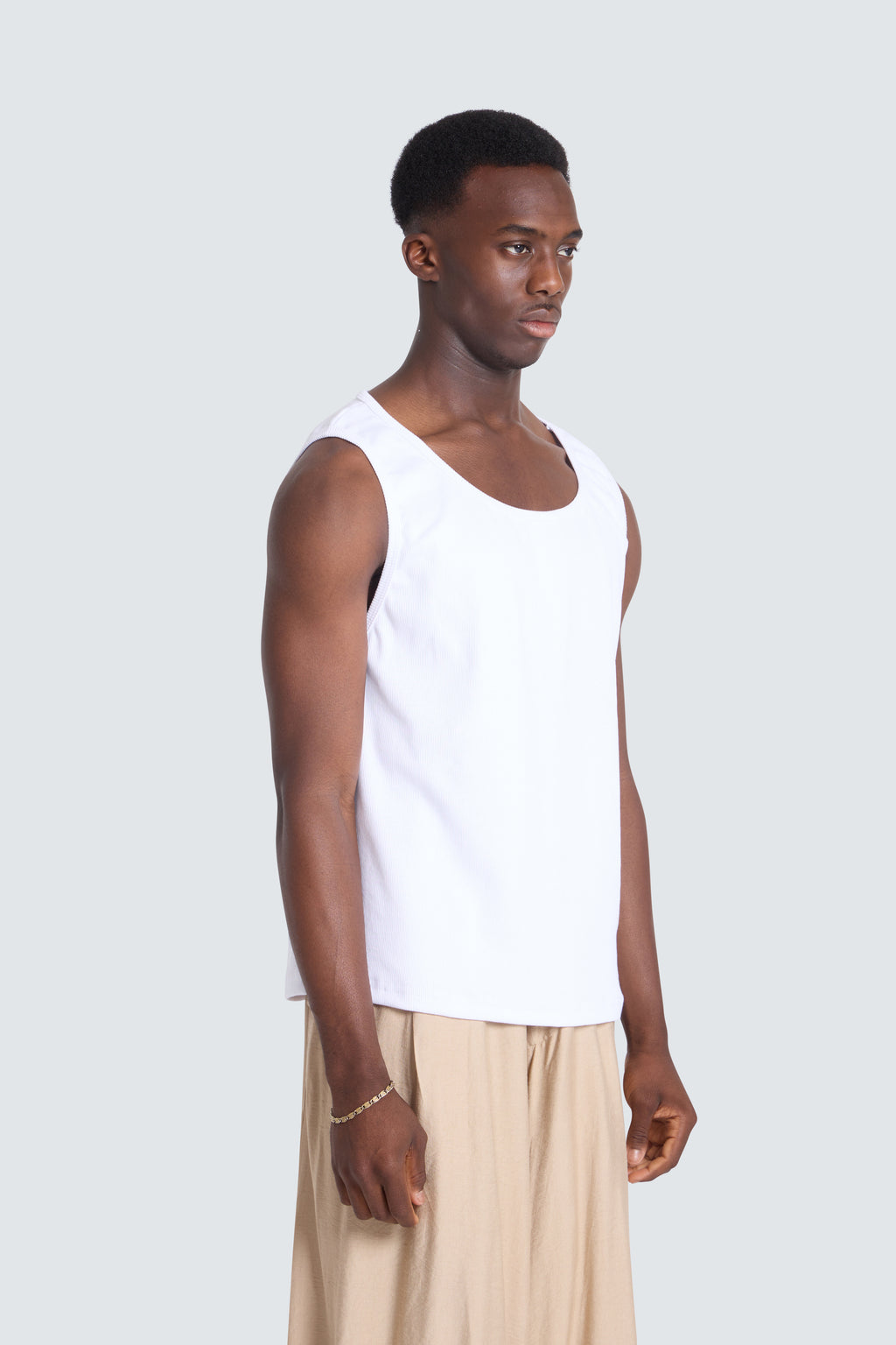Essential rib tank white