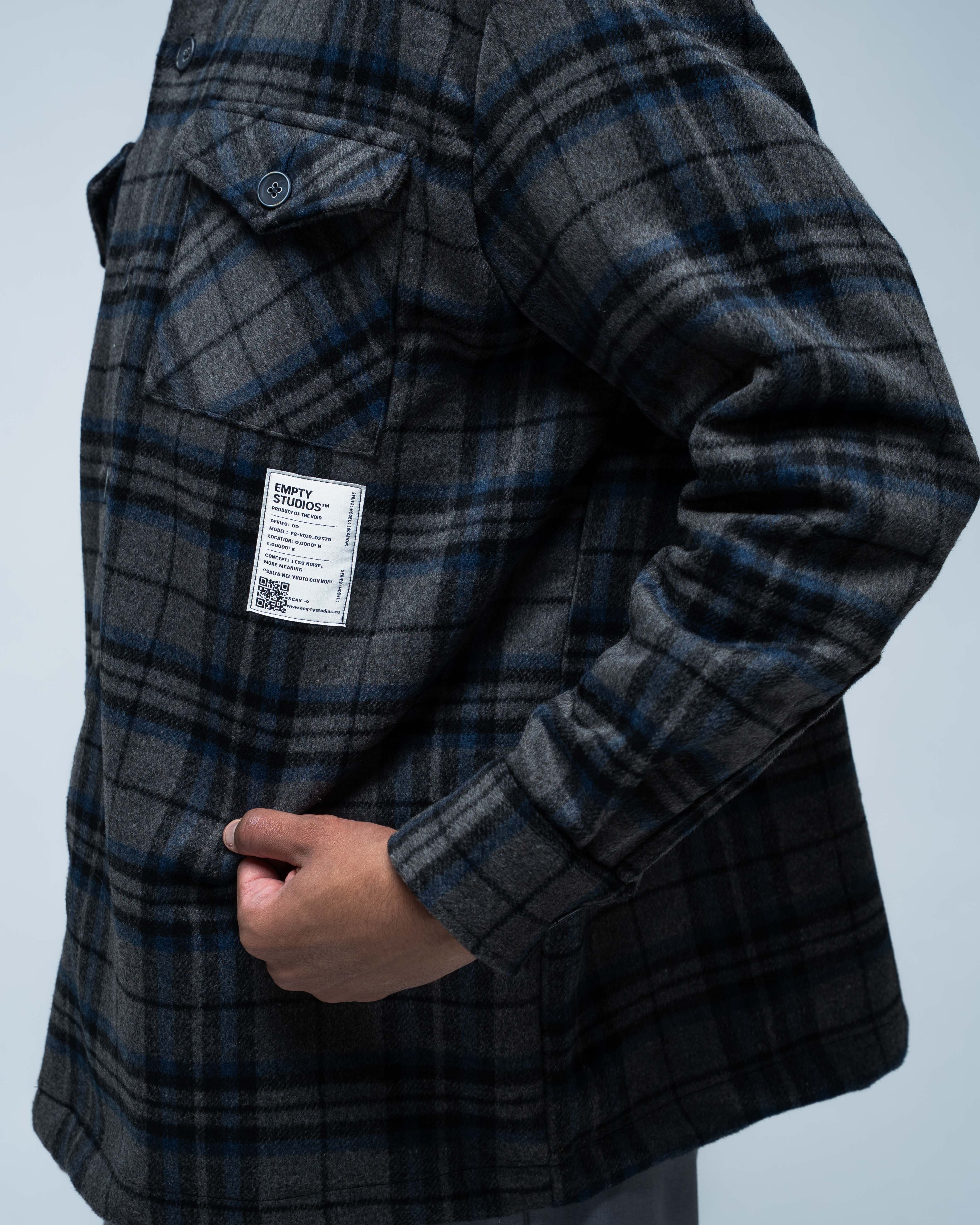 Flannel Overshirt Grey and Black