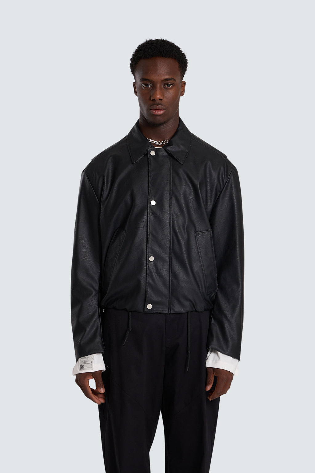 Faux leather jacket black