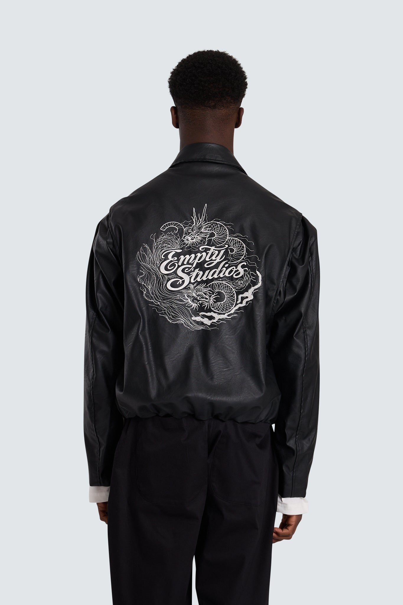 Faux leather jacket black