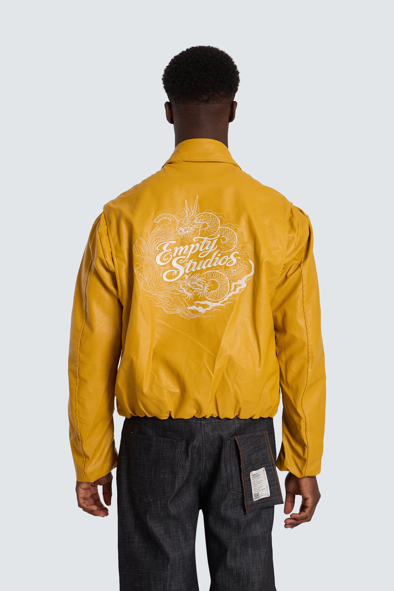 Faux leather jacket mustard