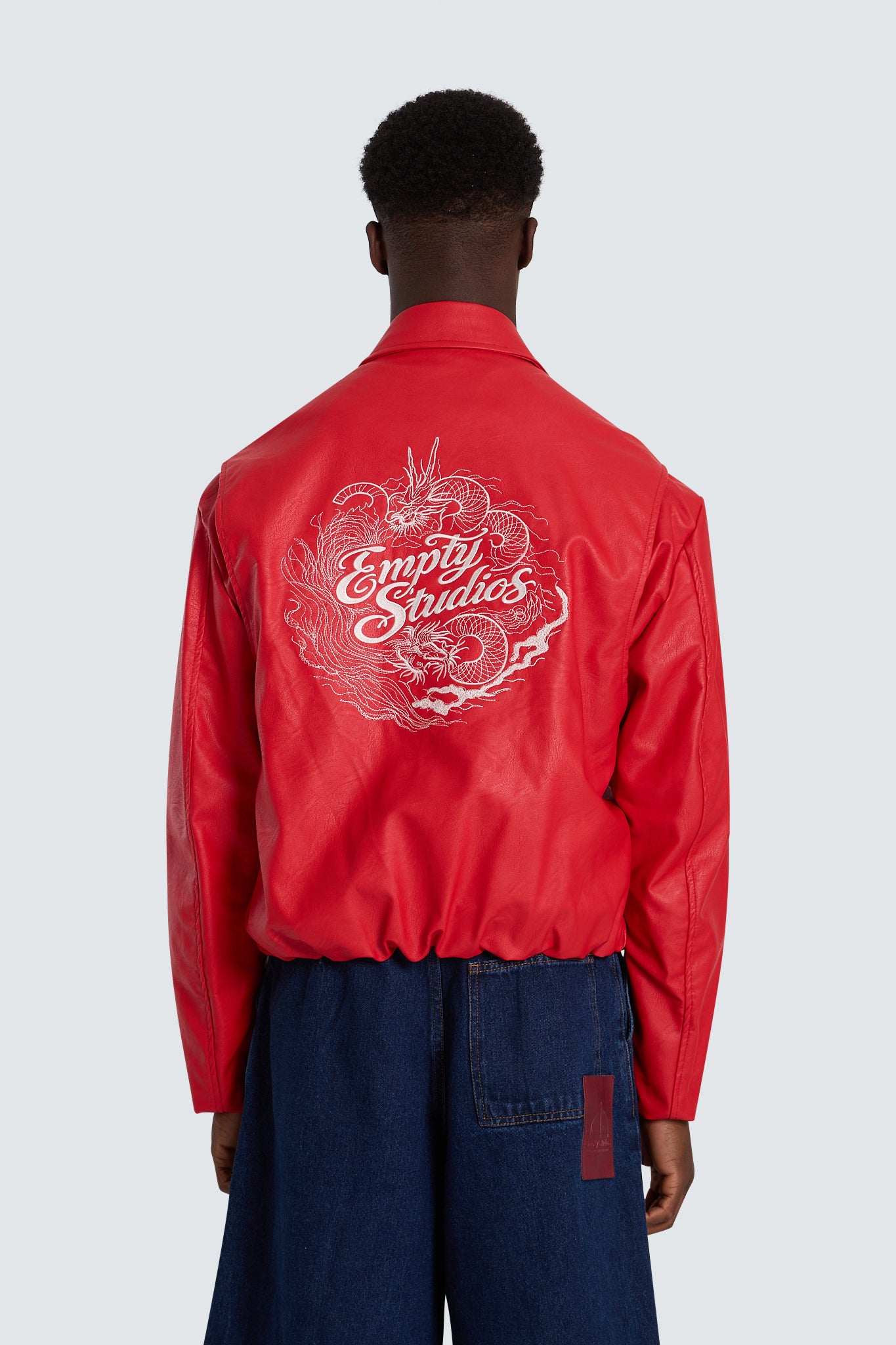 Faux leather jacket red