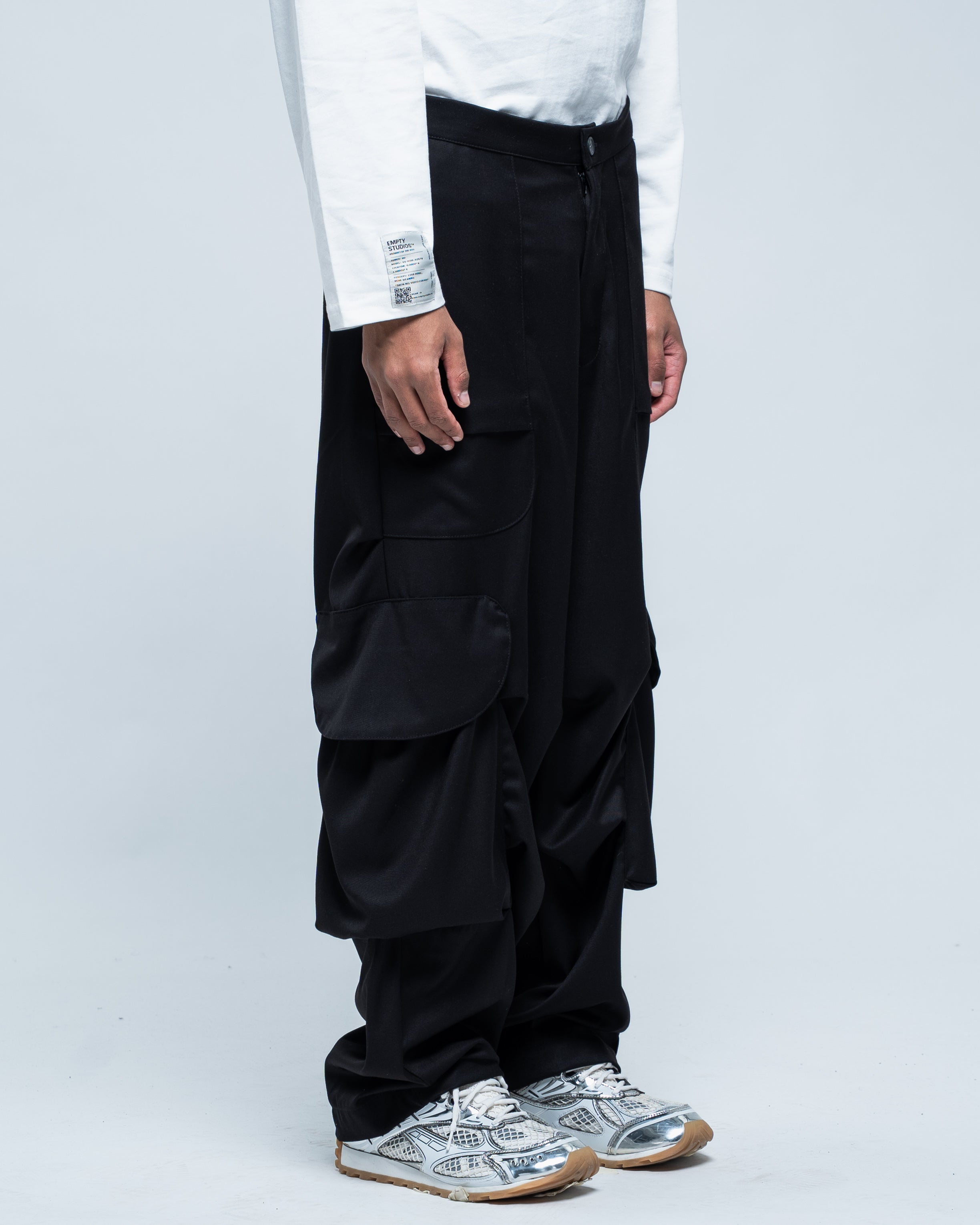 Utility Wide Cargo Cotton Black