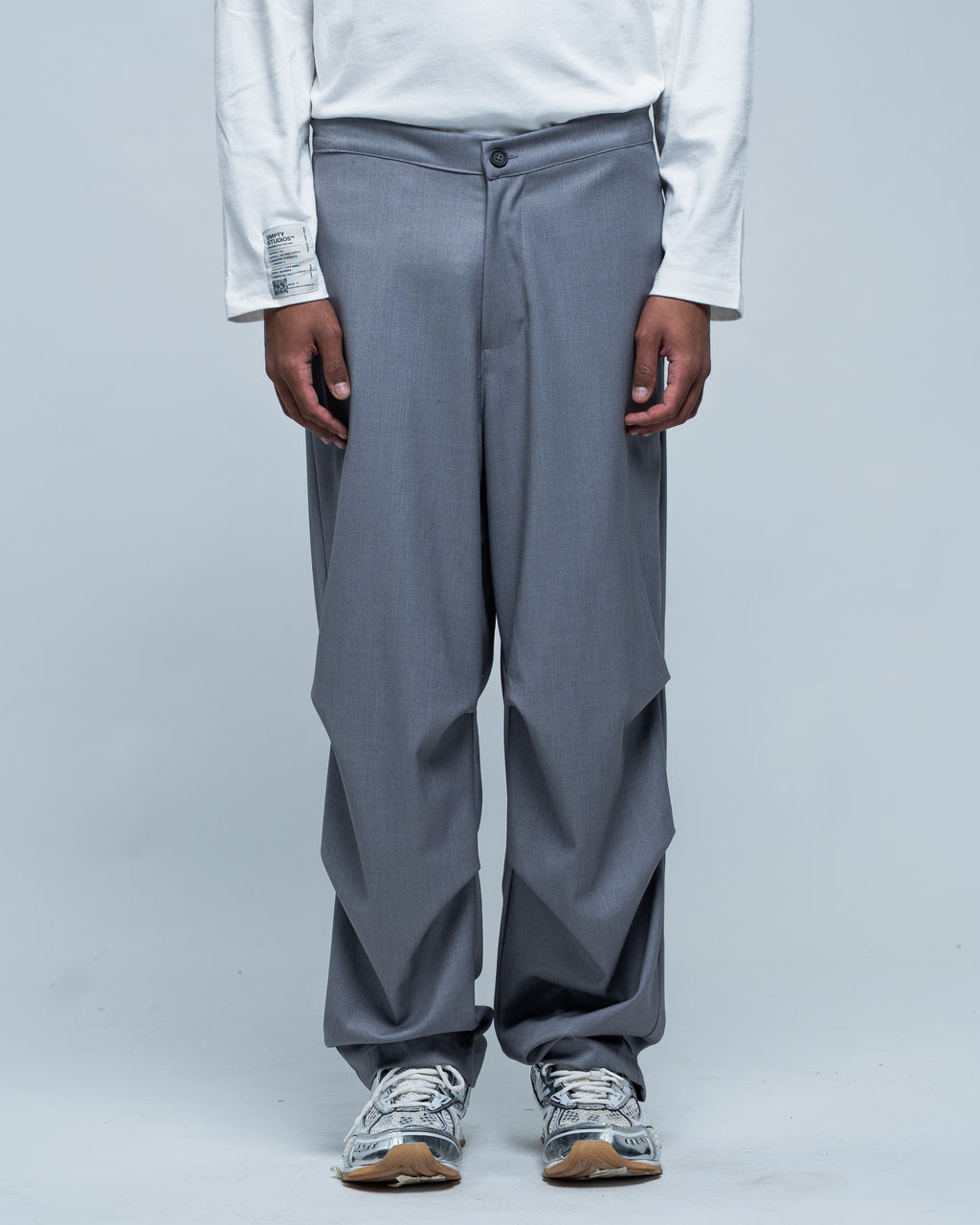 Pantalon classique large gris