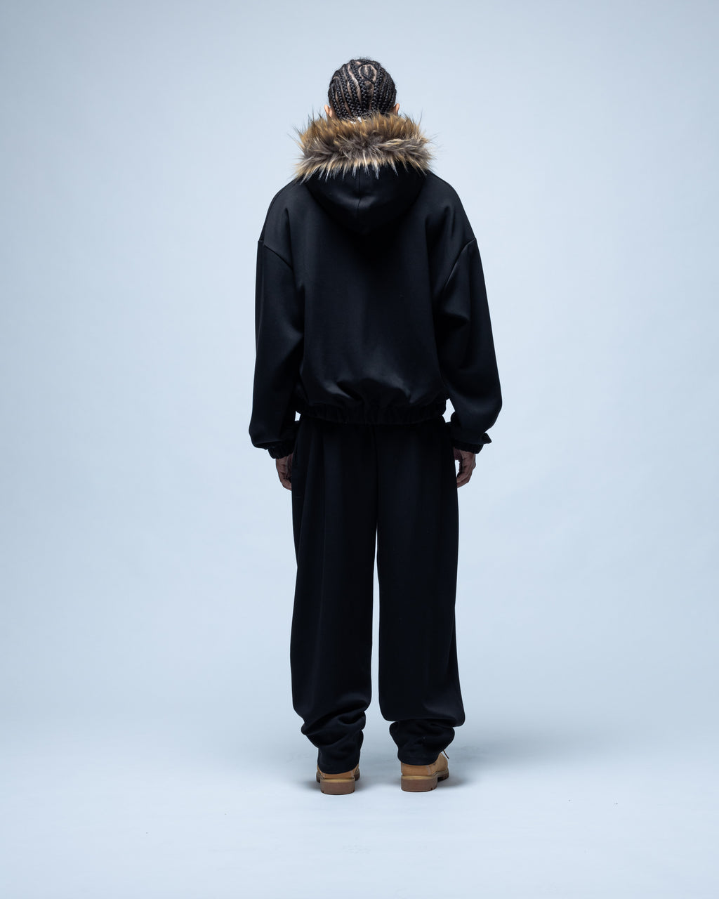 Fur Tracksuit Black