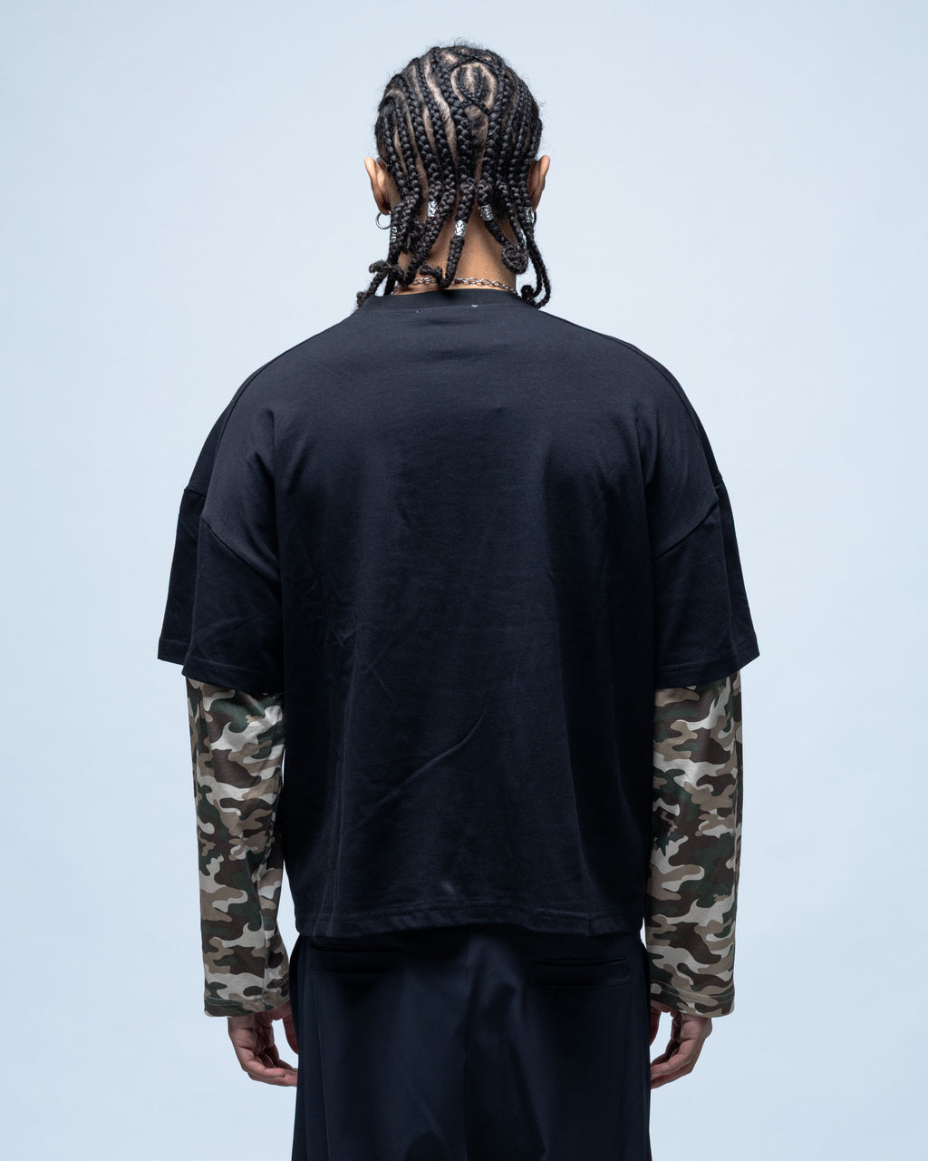 T-shirt noir double couche