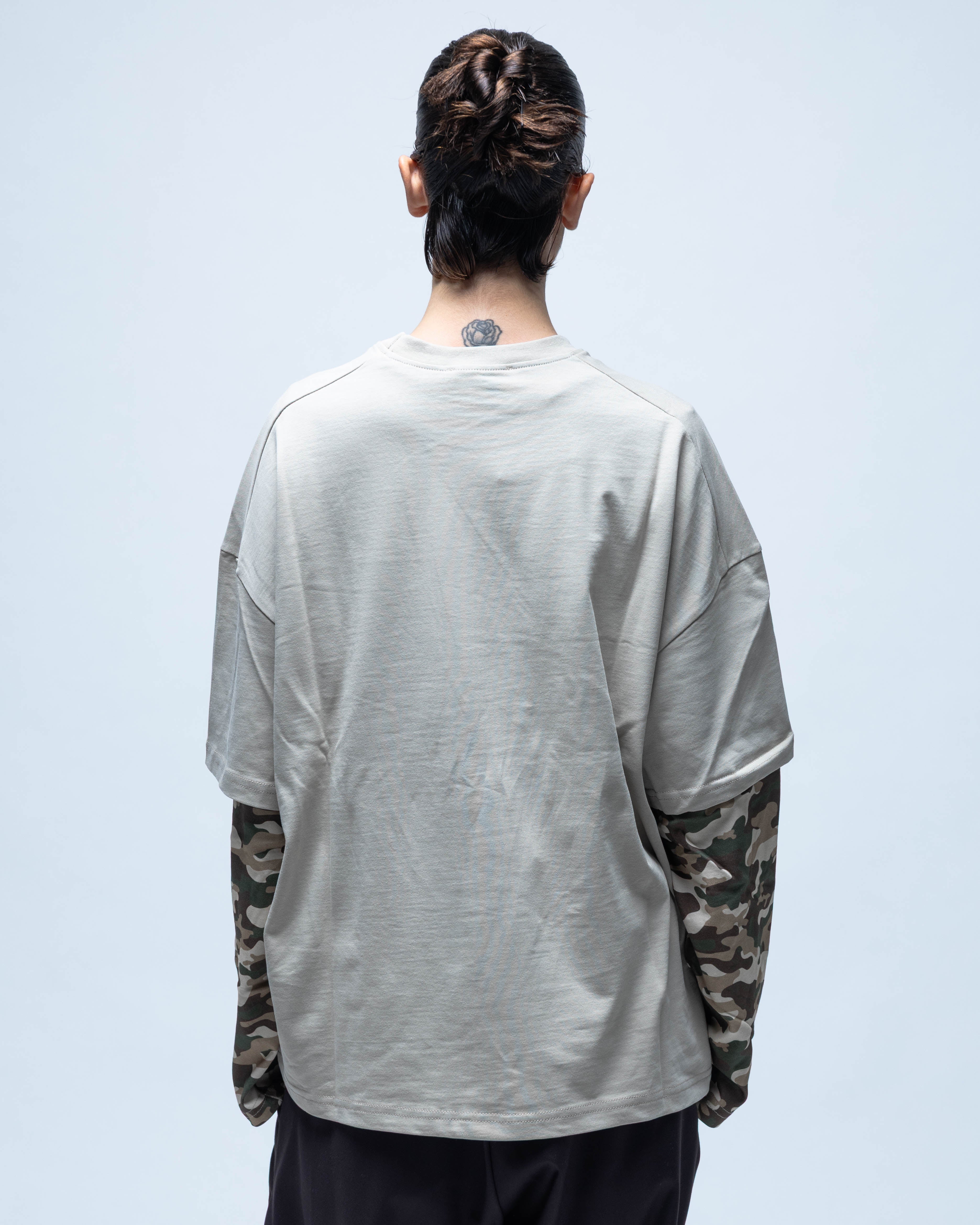 T-shirt double couche beige