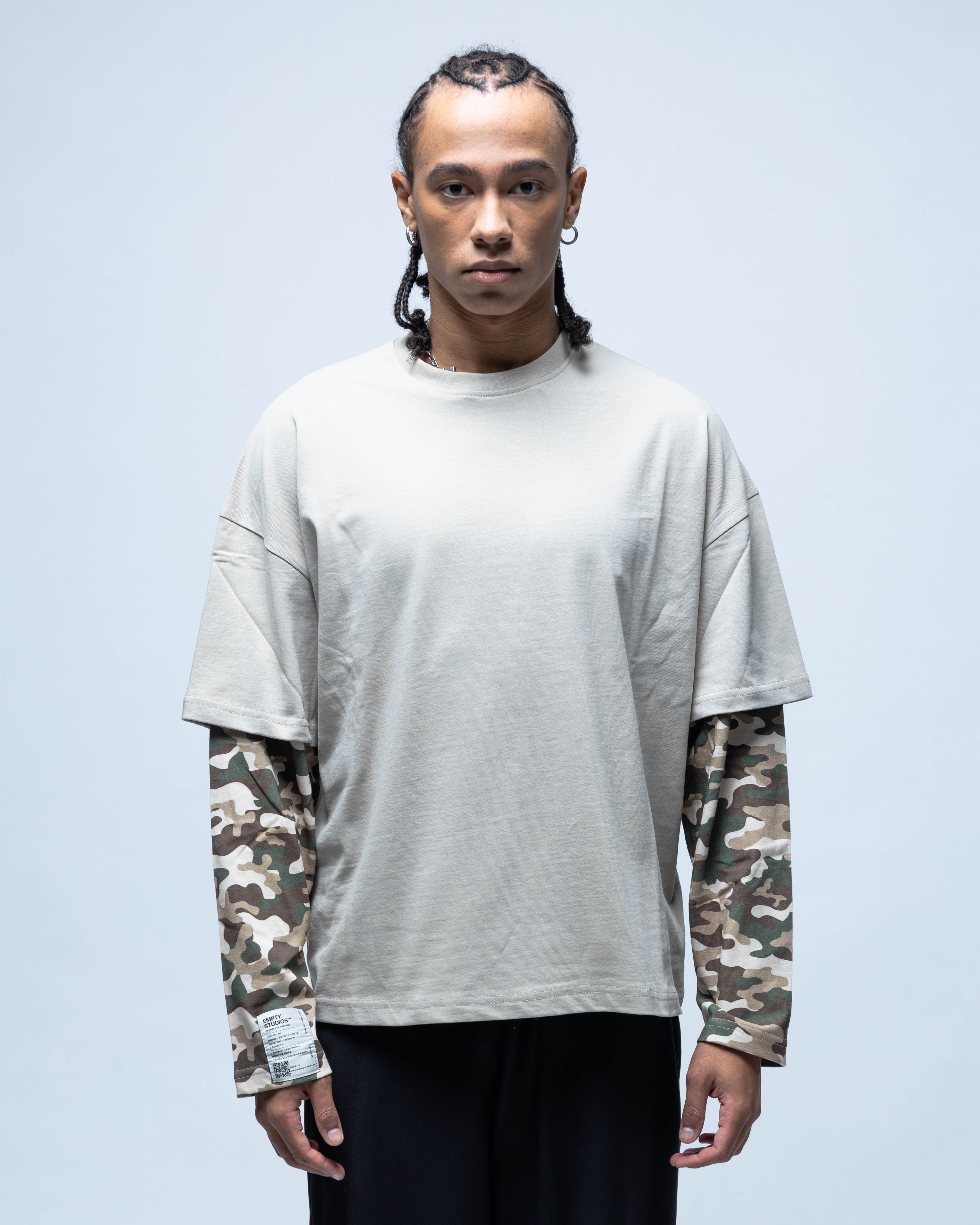 T-shirt double couche beige